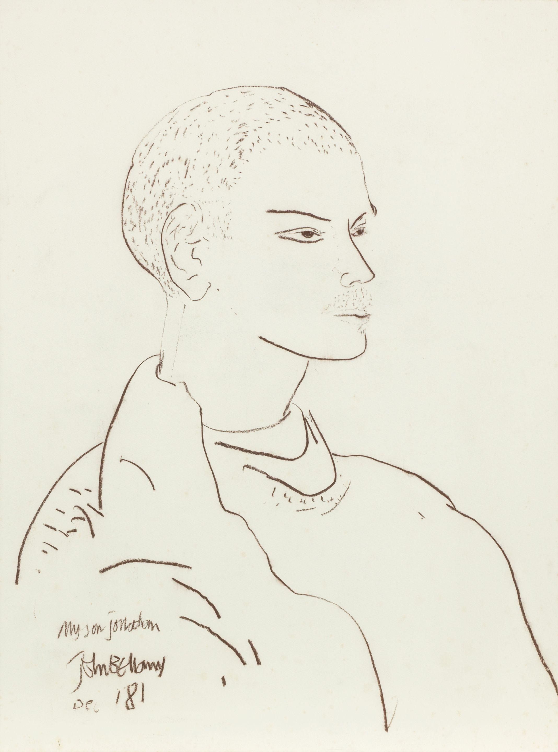John Bellany CBE RA HRSA LLD(Lon) - Jonathan 76.5 x 56.5cm (30 1/8 x 22 1/4in). unframed, mounted on card
