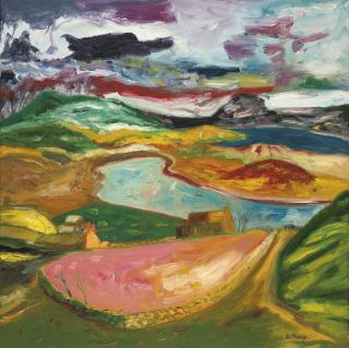 John Bellany, H.R.S.A., R.A. - Boats On A Lake