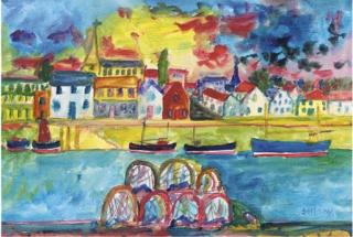 John Bellany, H.R.S.A., R.A. - Scottish Fishing Harbour