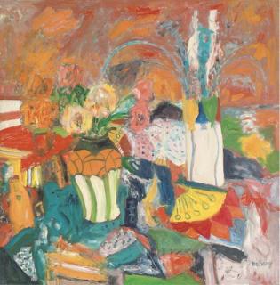 John Bellany, H.R.S.A., R.A. - Still life in interior