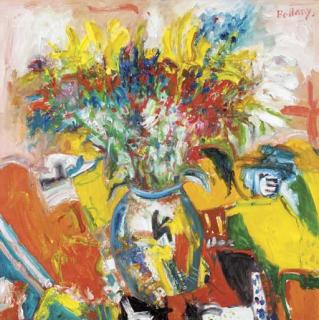 John Bellany, R.A. - Still life with Flowers in a Vase