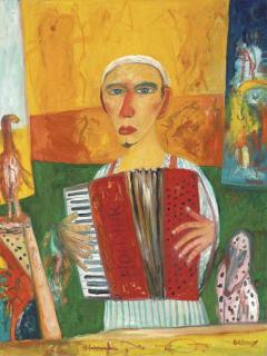 John Bellany, R.A. - The accordian player