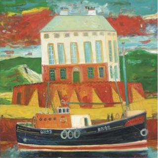 John Bellany, R.A. - Trawler entering port