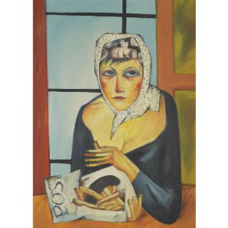 John Bellany, R.A. - Woman Eating Chips