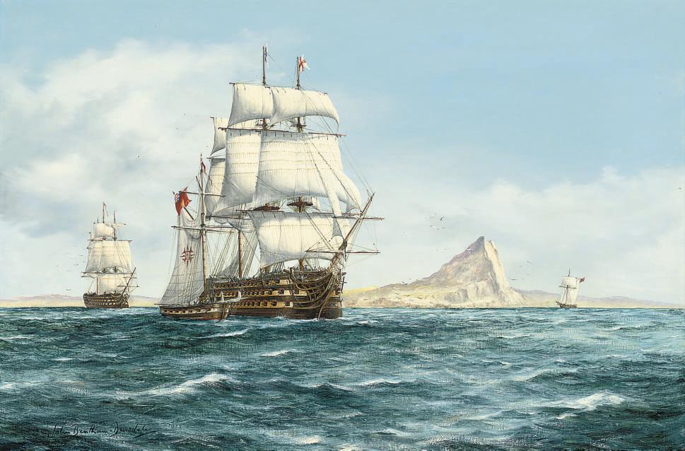 John Bentham-Dinsdale - H.M.S. Victory off Gibraltar