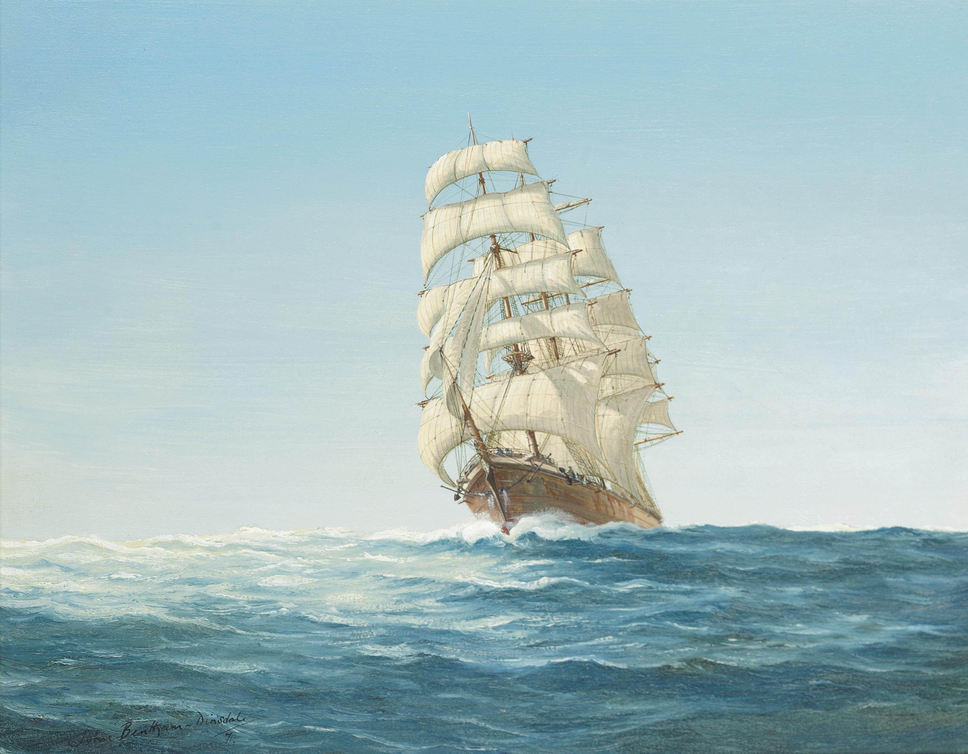 John Bentham-Dinsdale - \'Morning light\'- The barque Carradale