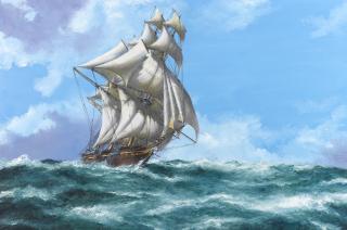 John Bentham-Dinsdale - The clipper ships Taeping and Tweed at sea, a pair