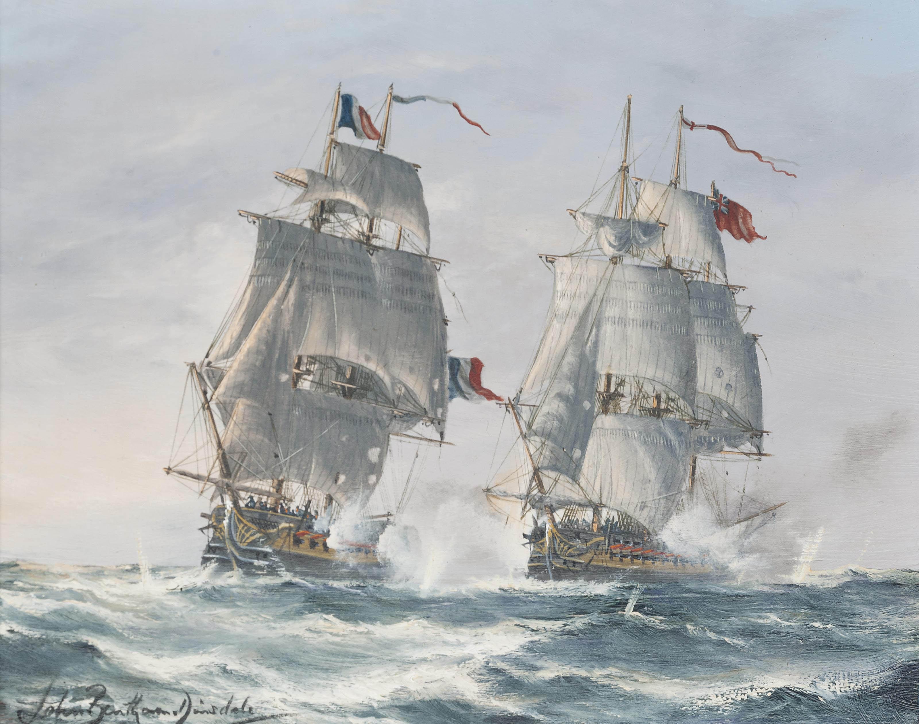 John Bentham-Dinsdale - The engagement between H.M.S. Dryad and the French frigate Prosperine, 13th June 1796