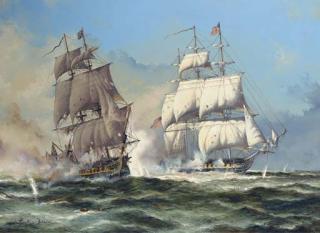 John Bentham-Dinsdale - The engagement between U.S.S. Constitution and H.M.S. Guerriere, 19th August, 1812