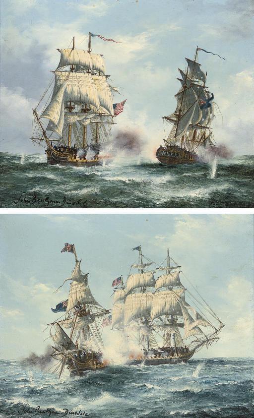 John Bentham-Dinsdale - The Macedonian and the United States, 25th October, 1812; and The Java and the Constitution, 29th December, 1812 (both illustrated)