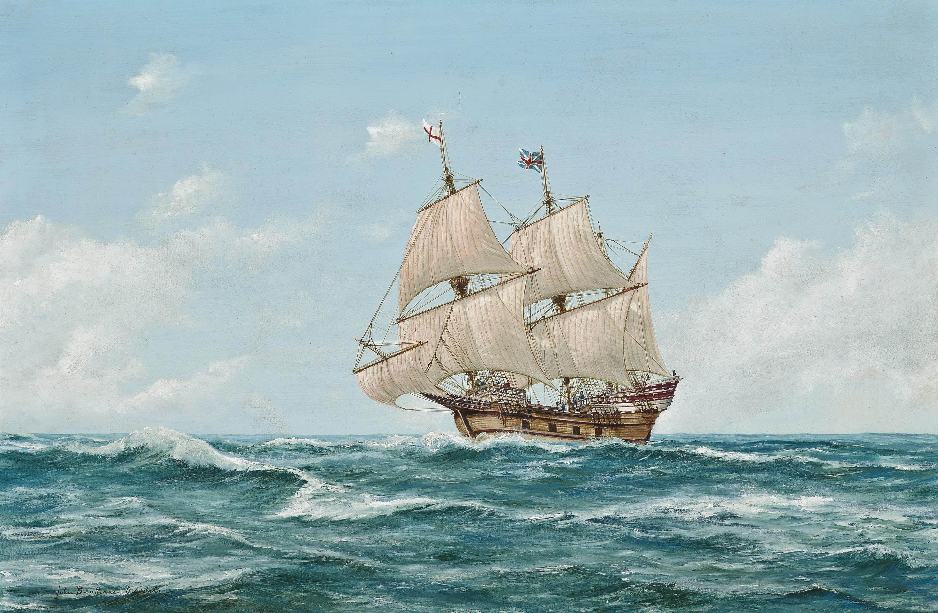 John Bentham-Dinsdale - The Mayflower heading for the New World