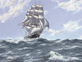 John Bentham-Dinsdale - The U.S. clipper Westward Ho cracking along in the trade winds