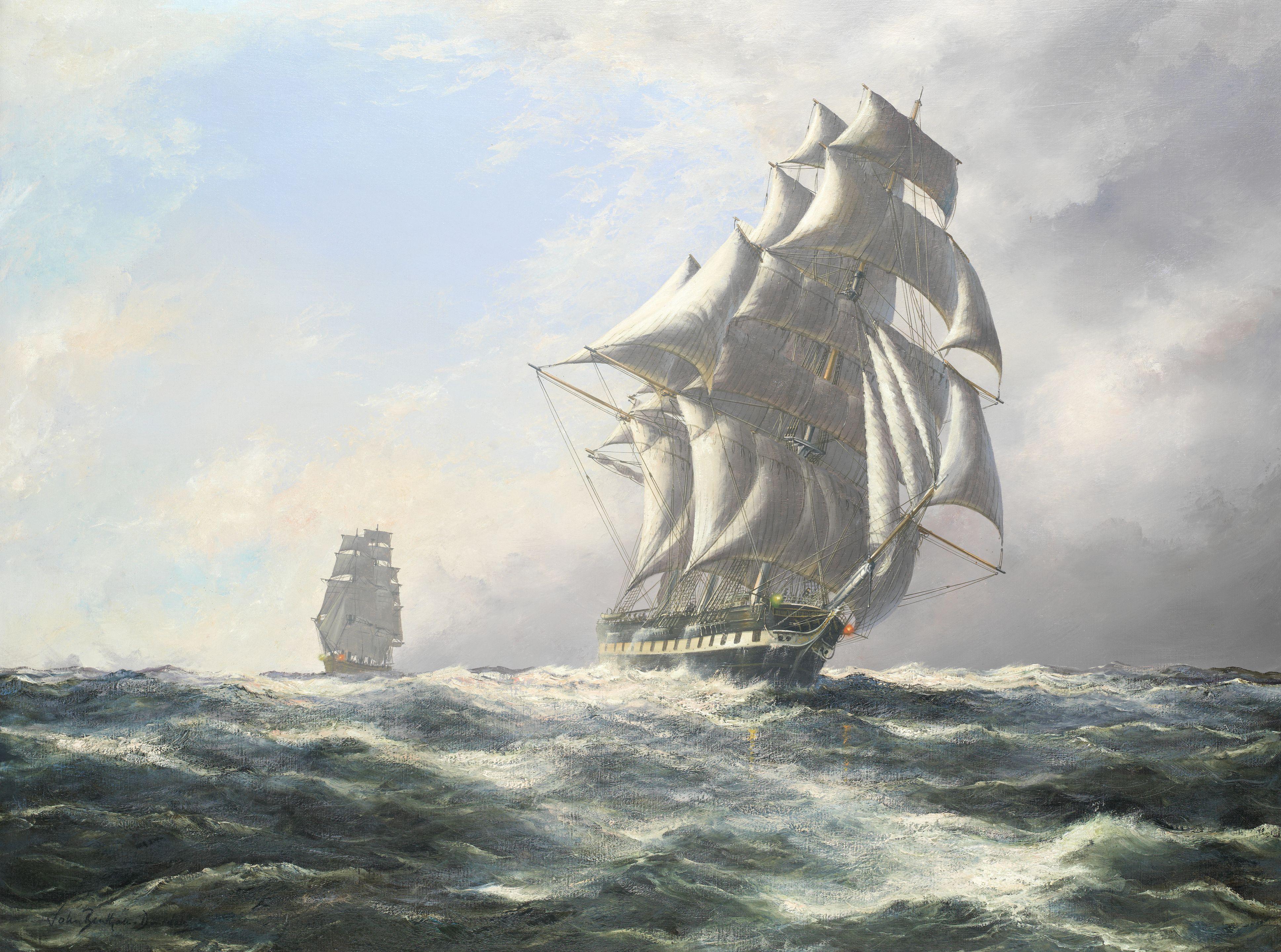 John Bentham Dinsdale - Wild Deer at full mast