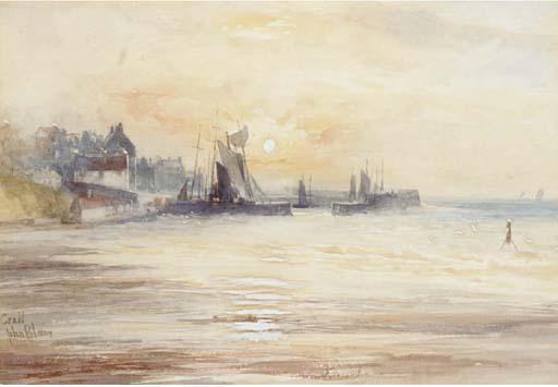 John Blair - Crail harbour at sunset