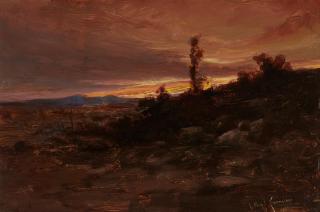 John Bond Francisco - High Desert at Sunset 8 x 11 3/4in