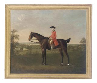 John Boultbee - A Gentleman With His Hunter, An Extensive Landscape With River Beyond