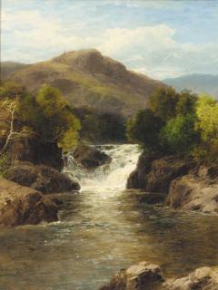 John Brandon Smith - A waterfall in a rocky gorge