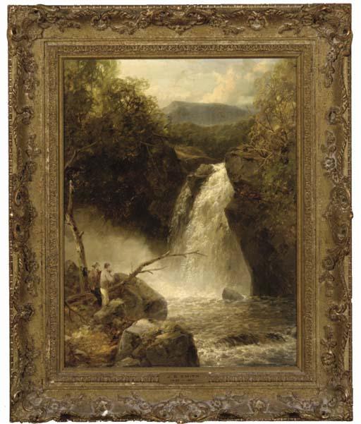John Brandon Smith - Figures overlooking a waterfall