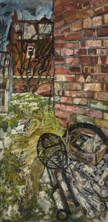 John Bratby, R.A. - Backyard With House And Rubbish
