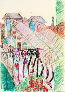 John Bratby, R.A. - Dull Morning, Venice