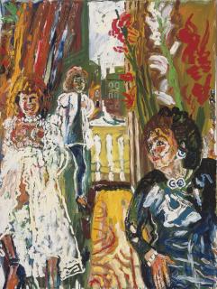 John Bratby, R.A. - Hemingway Suite and Gladiolis with Patti as White Bride
