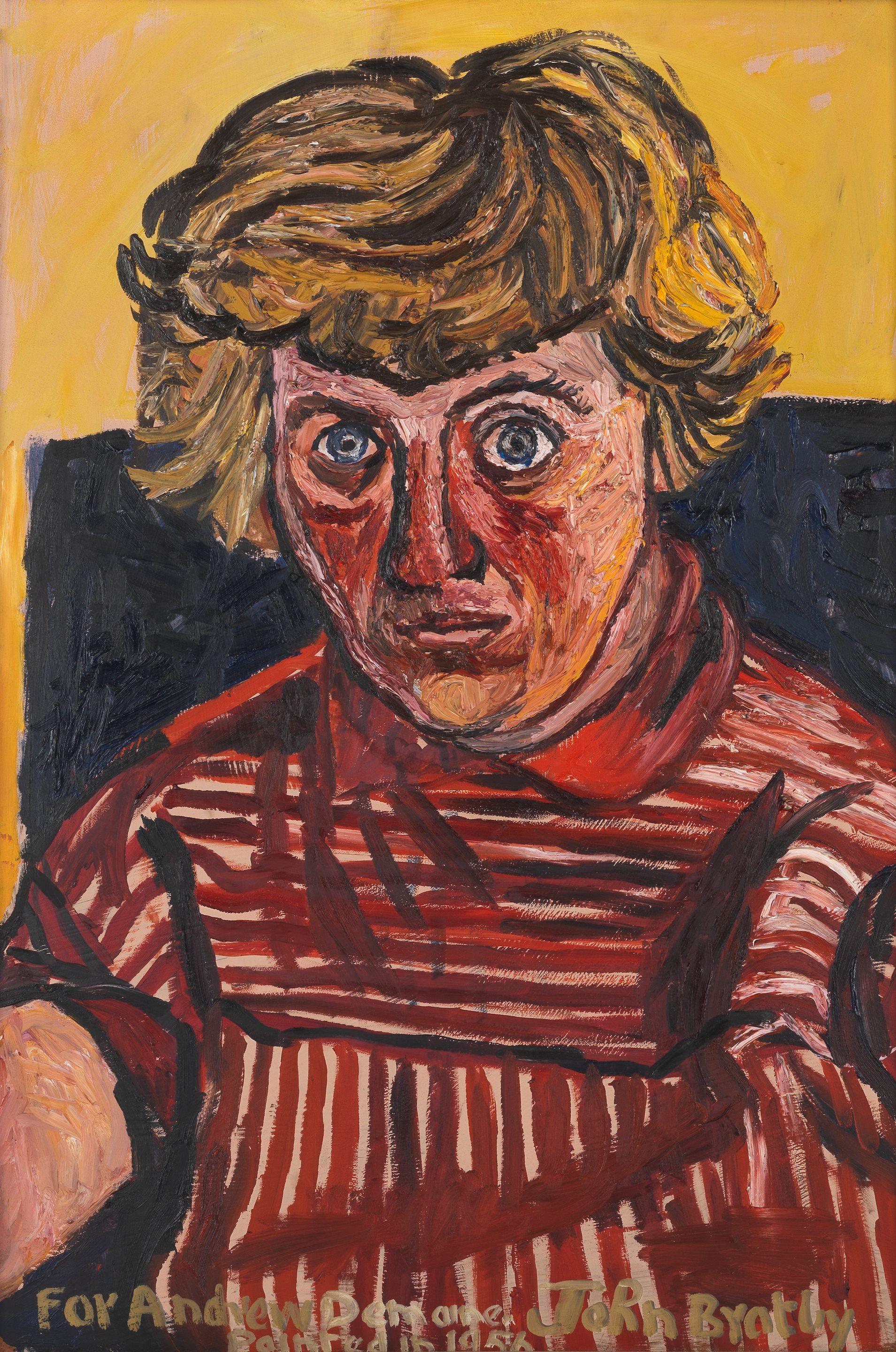John Bratby R.A. - Jean in Pink Stripes