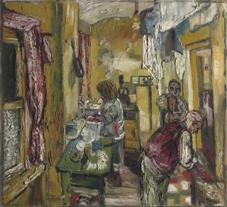 John Bratby, R.A. - Kitchen Interior, Carlyle