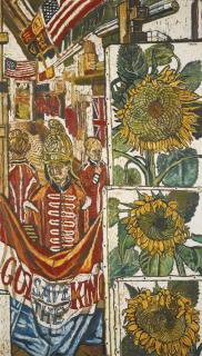 John Bratby, R.A. - My Son & Sunflowers