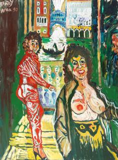 John Bratby R.A. - Patti in a Jumpsuit, Venice.