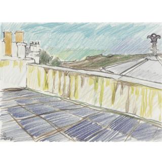 John Bratby, R.A. - Rooftops, Hastings
