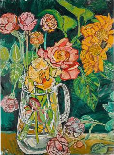 John Bratby, R.A. - Roses And Sunflowers