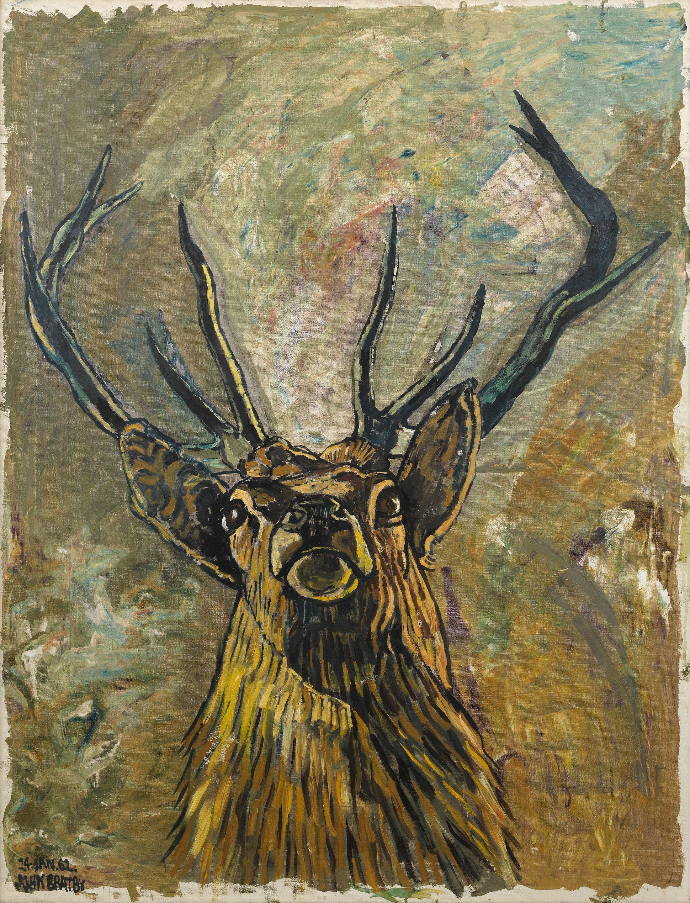 John Bratby R.A. - Stag Partly