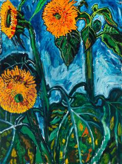 John Bratby R.A. - Sunflowers