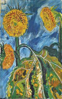 John Bratby, R.A. - Sunflowers