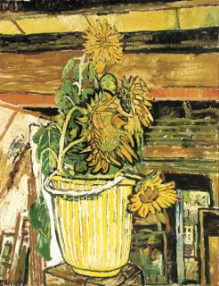 John Bratby, R.A. - Sunflowers