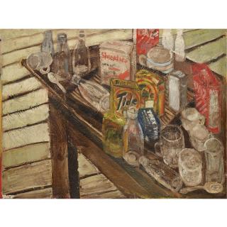 John Bratby, R.A. - Tonked Still Life