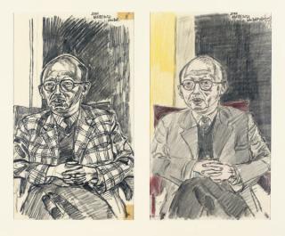 John Bratby, R.A. - Two Sketches For A Portrait Of John Bell