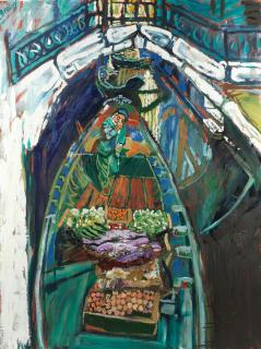 John Bratby R.A. - Venetian Vegetable Seller