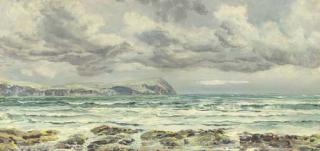 John Brett, A.R.A. - Dinas Head from Navigation Beacons, Newport Sands