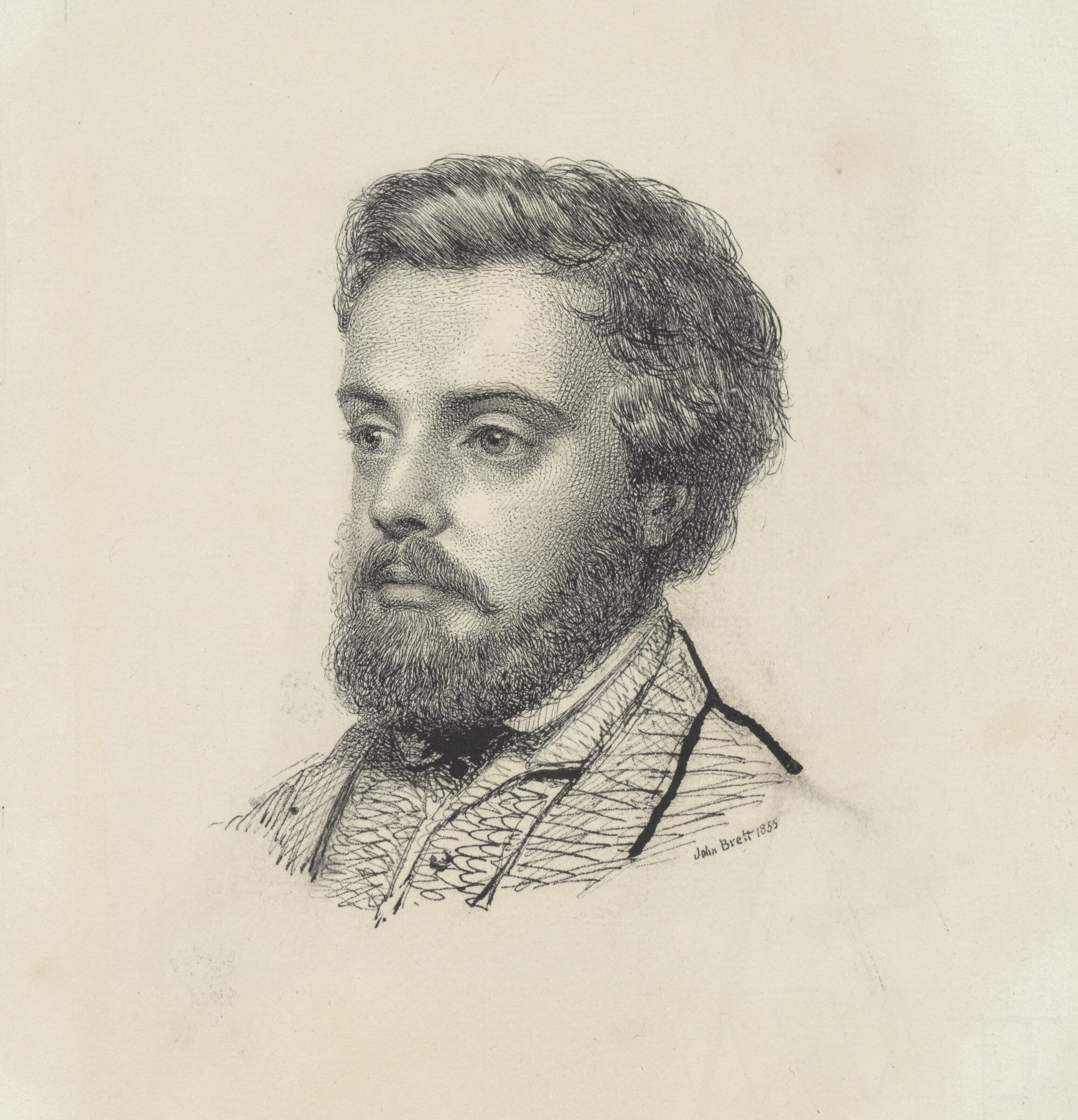John Brett, A.R.A. - Portrait of Theodore Brett, small head and shoulders