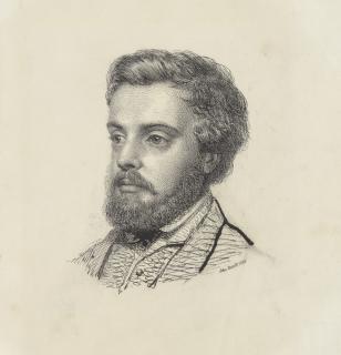 John Brett, A.R.A. - Portrait of Theodore Brett, small head and shoulders