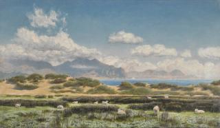 John Brett, A.R.A. - The Anglesea Sand Hills Looking Over the Estuary