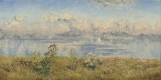 John Brett, A.R.A. - The outlook from my native cliffs. \