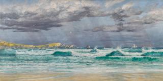 John Brett, A.R.A. - Towan Head, Cornwall, the Wind off Shore