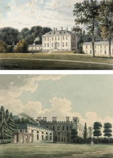 John Buckler, F.S.A. - View of the north and west front of Sion [sic] House with the kitchen, 1802, the seat of the Duke of Northumberland; and View of Dalham Tower, Westmoreland (both illustrated)