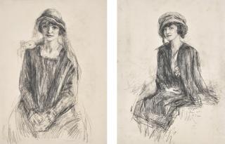 John Butler Yeats - Two Portraits Of Ladies Seated