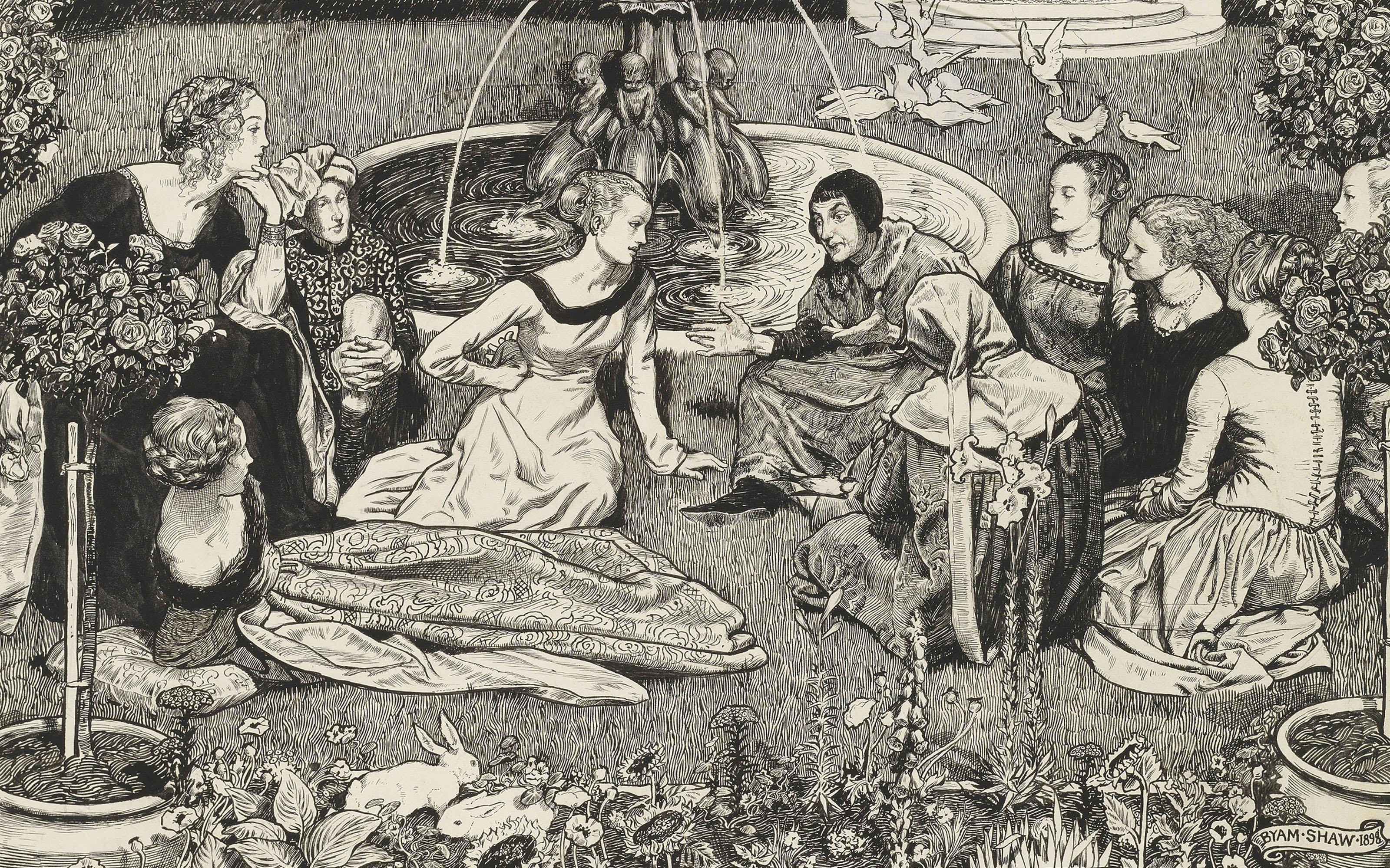 John Byam Liston Shaw, A.R.W.S. - Il Decamerone: A Tale from Boccaccio