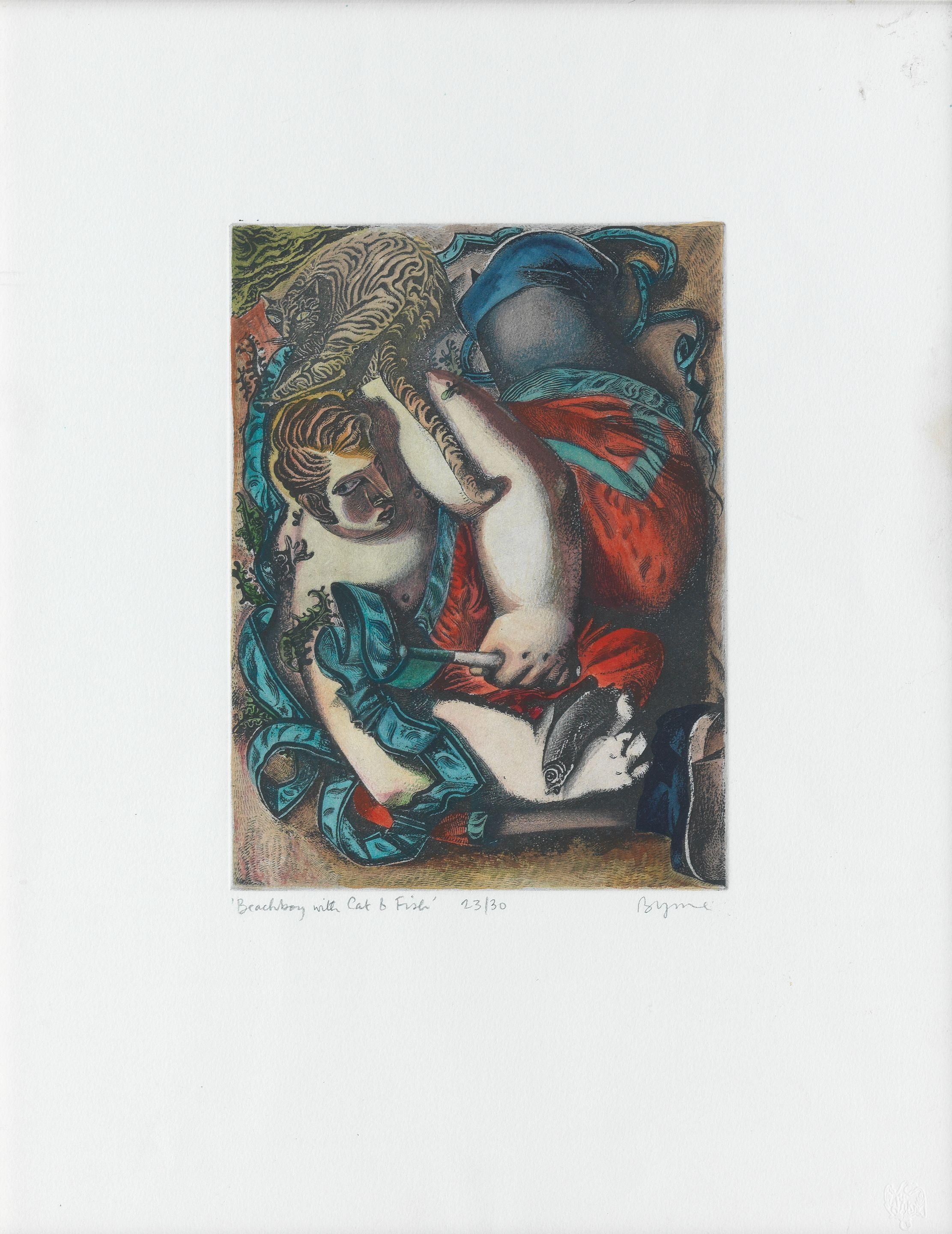 John Byrne - \'Beachboy with Cat & Fish\'