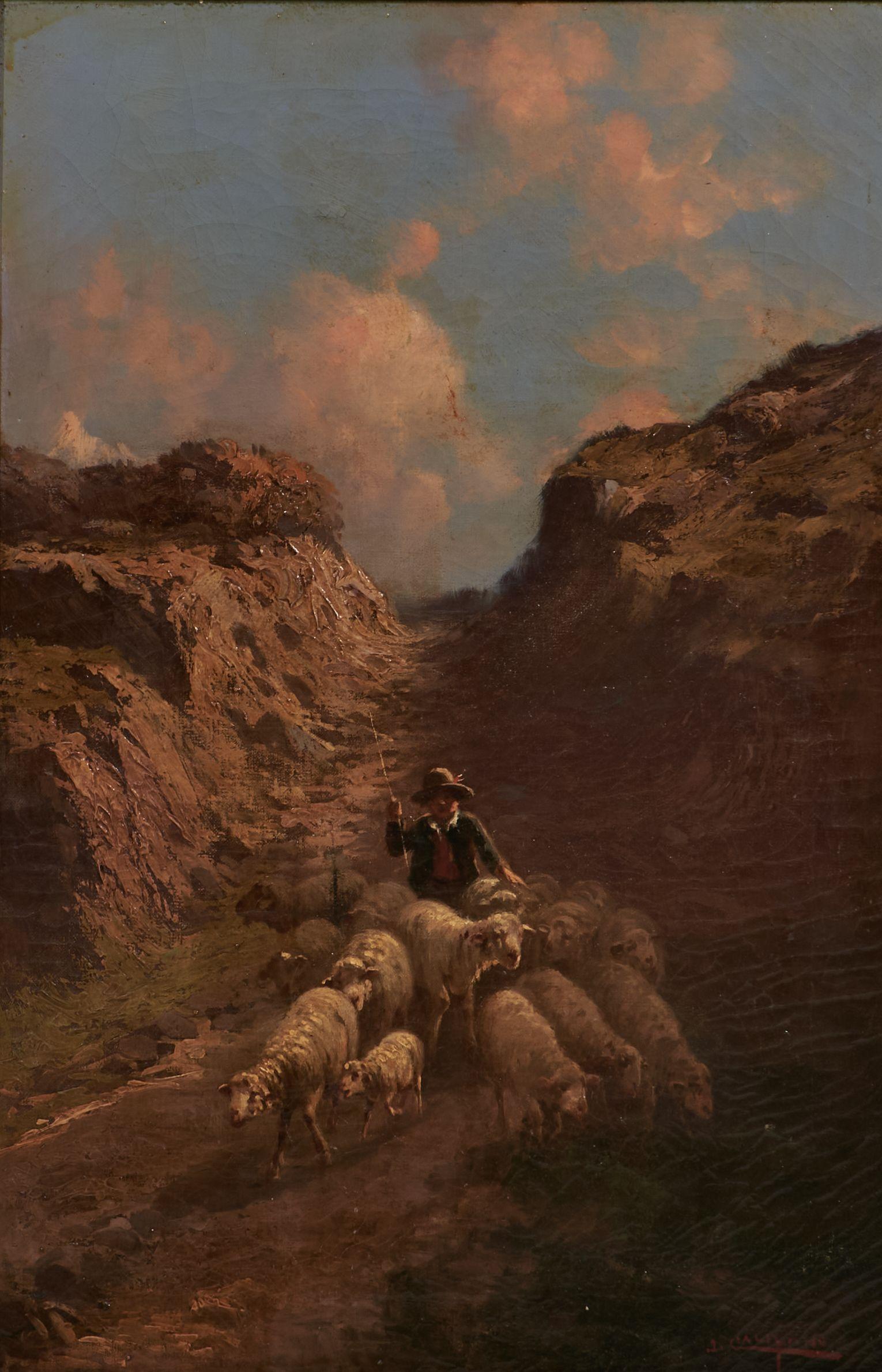John Califano - Young Herder Guiding his Flock
