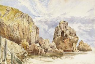 John Callow, O.W.S. - Entrance to the harbour, Sark